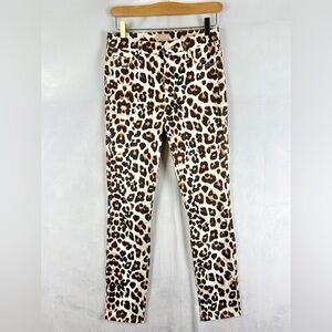 MOTHER High Waisted Looker Ankle Fray Touch of the Tiger Size 25 Animal Print‎